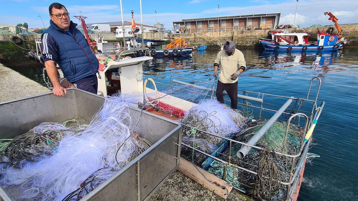 La preparación de los miños, el arte de pesca más empleada en la captura del centollo.