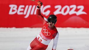 Matthias Mayer celebra el oro en supergigante