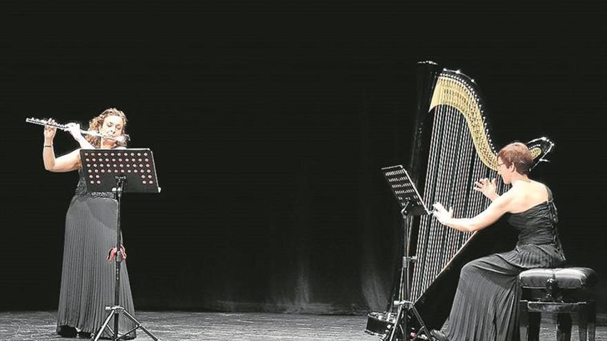 El dúo Luzyana ofreCió un concierto de Arpa y Flauta en el Teatro El Jardinito