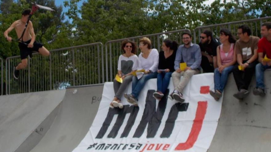 Un moment de la presentació a la pista d&#039;skate