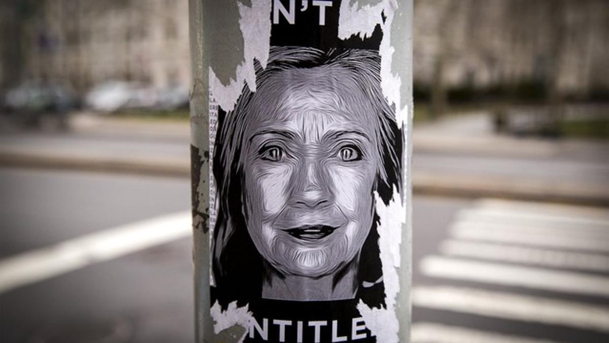 Propaganda electoral deHillary Clinton en Brooklyn, Nueva York.