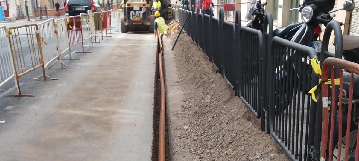 Obras para la canalización de gas.