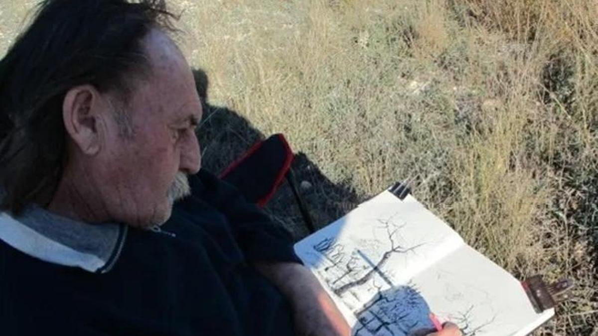 Manolo Blasco, dibujando en La Canalosa