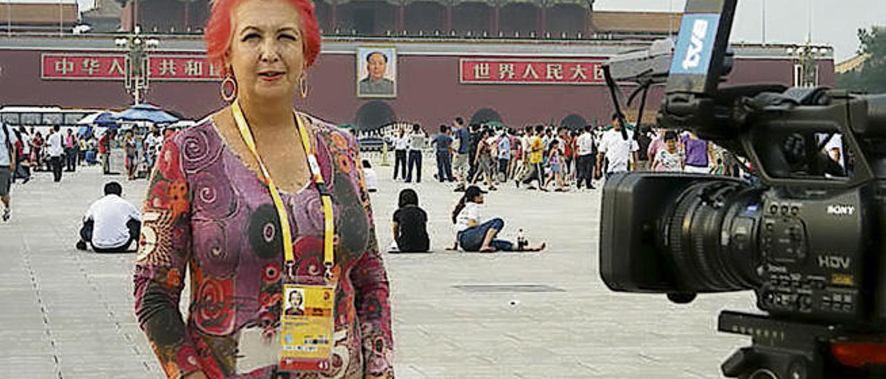 Rosa María Calaf, durante su etapa como corresponsal en China.