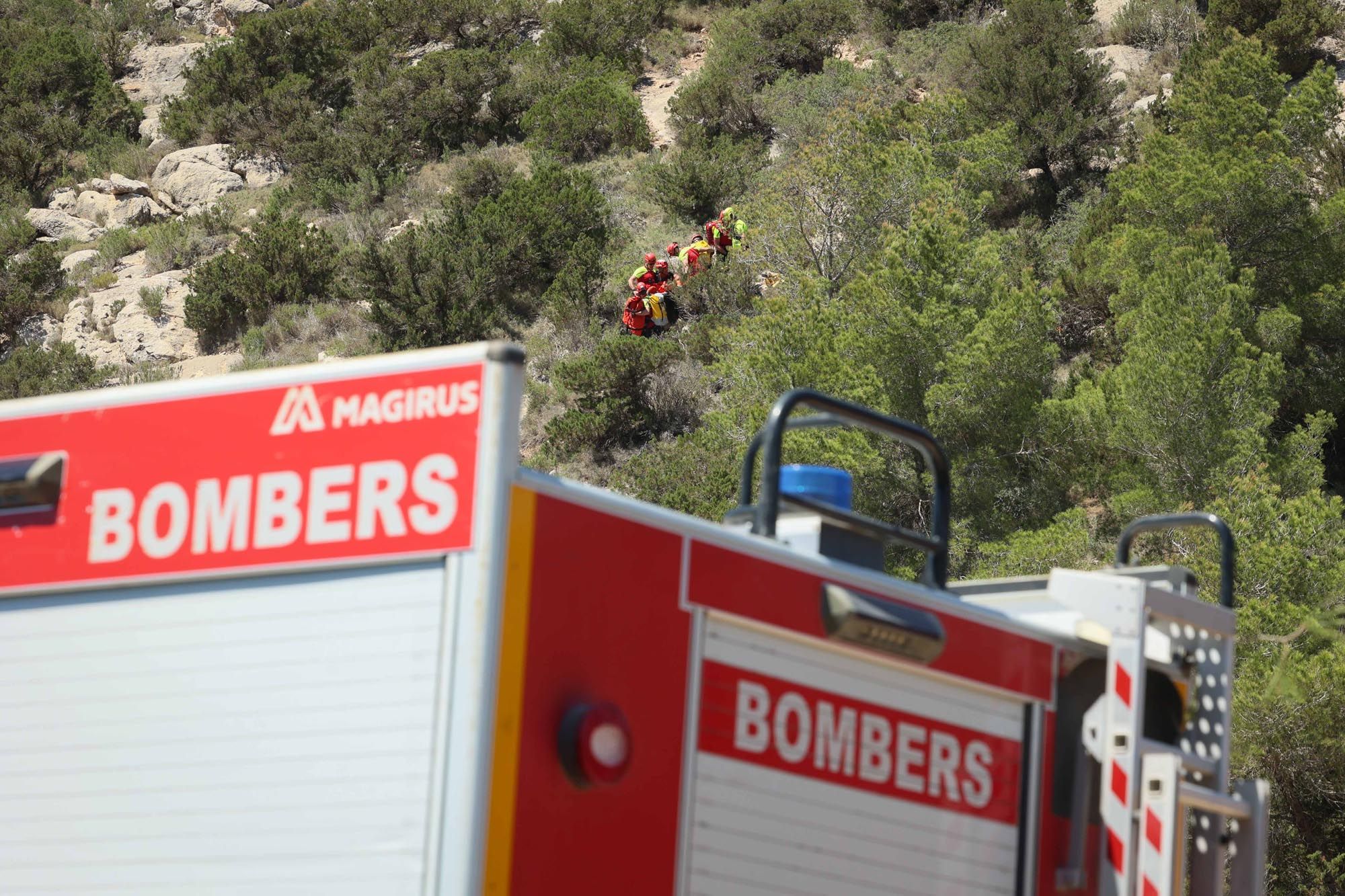 Simulacro de un rescate en Sa Pedrera