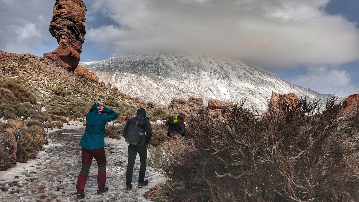 Nevada en el Parque Nacional del Teide.