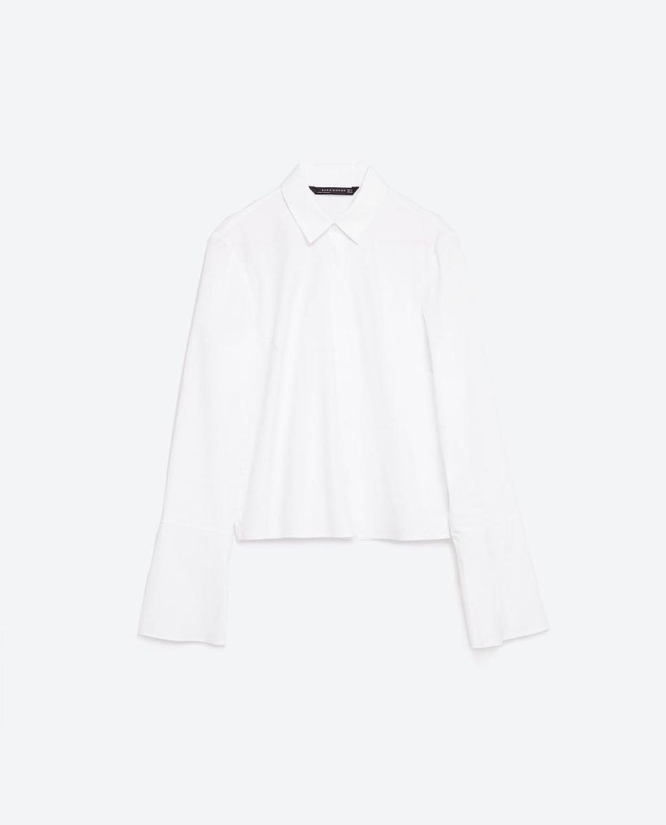 Blusa popelín básica de Zara (29,95€)