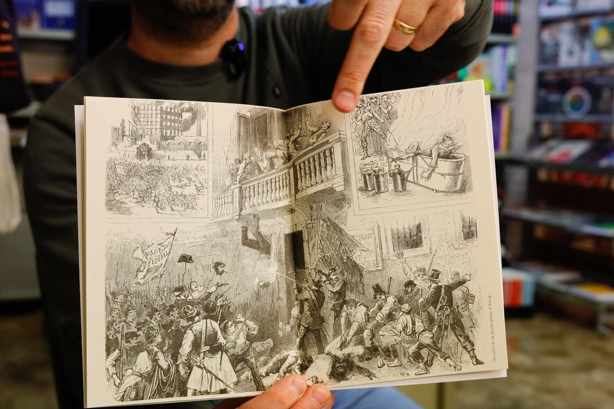 Una ilustración de la Revuelta del Petrolio de Alcoy, en 1873