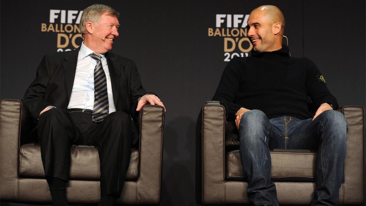 Sir Alex Ferguson y Josep Guardiola en la gala de la FIFA de enero de 2012
