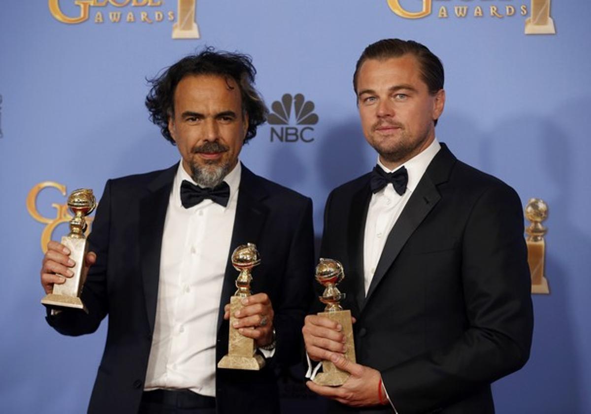 Alejandro Gonzalez Iñárritu i Leonardo DiCaprio, als Globus d’Or.