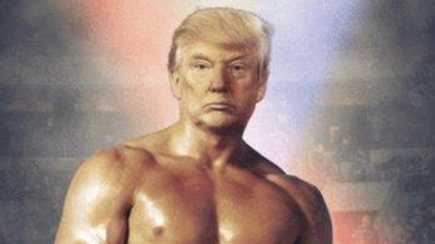 Trump descoloca a Twitter con un fotomontaje de Rocky