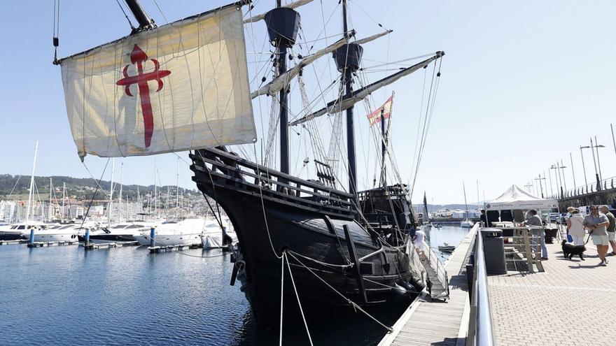 El galeón Andalucía y el Juan Flórez llegan a Vilagarcía tras sortear el viento en la costa portuguesa