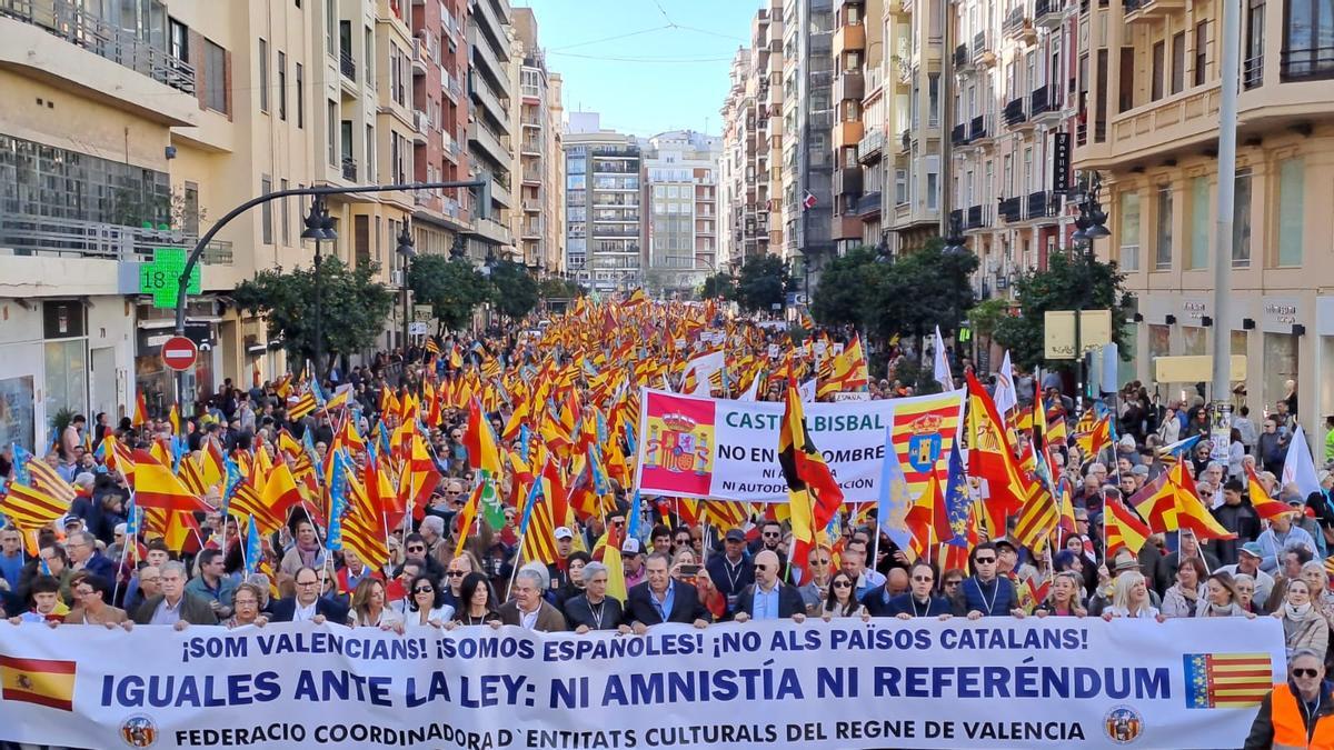 Nueva manifestación en València contra la amnistía