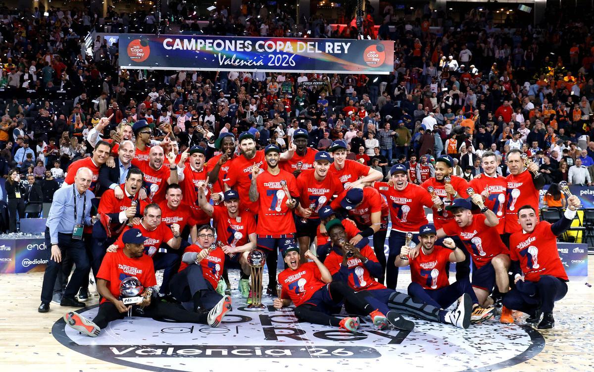 Celebración del Baskonia tras ganar la Copa del Rey.