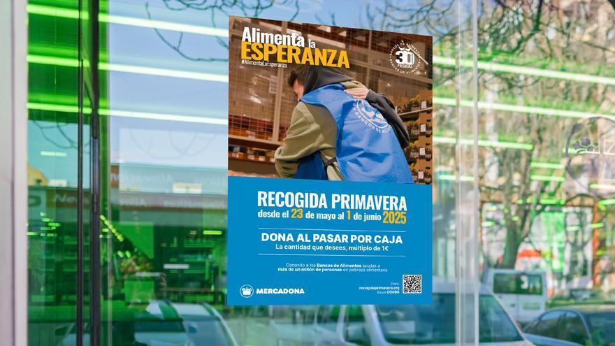 Un centenar de tiendas de Mercadona participan en la campaña de recogida de alimentos