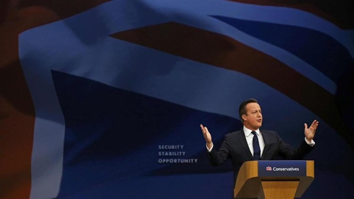 Cameron, durante su intervención ante el congreso del Partido Conservador.