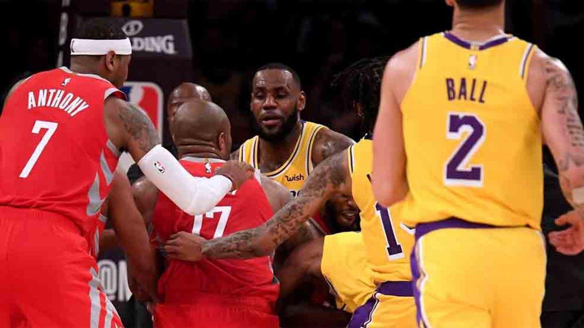 La brutal pelea en el Lakers - Rockets de la NBA