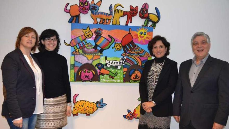 Cristina Martínez, Aurora Viaes, Sandra González y Fernando Nogueira, en el Forum de Cultura. // J.V.