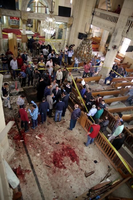 Explosión en la iglesia copta de San Jorge, en la ciudad egipcia de Tanta.