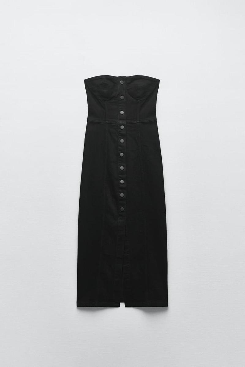 Vestido denim bustier