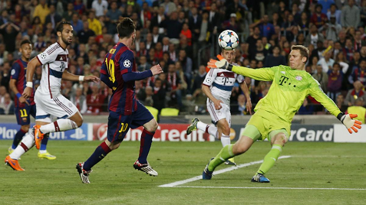 El gol de Leo Messi ante el Bayern en la ida de las semifinales de la Champions, el mejor del año para la UEFA.