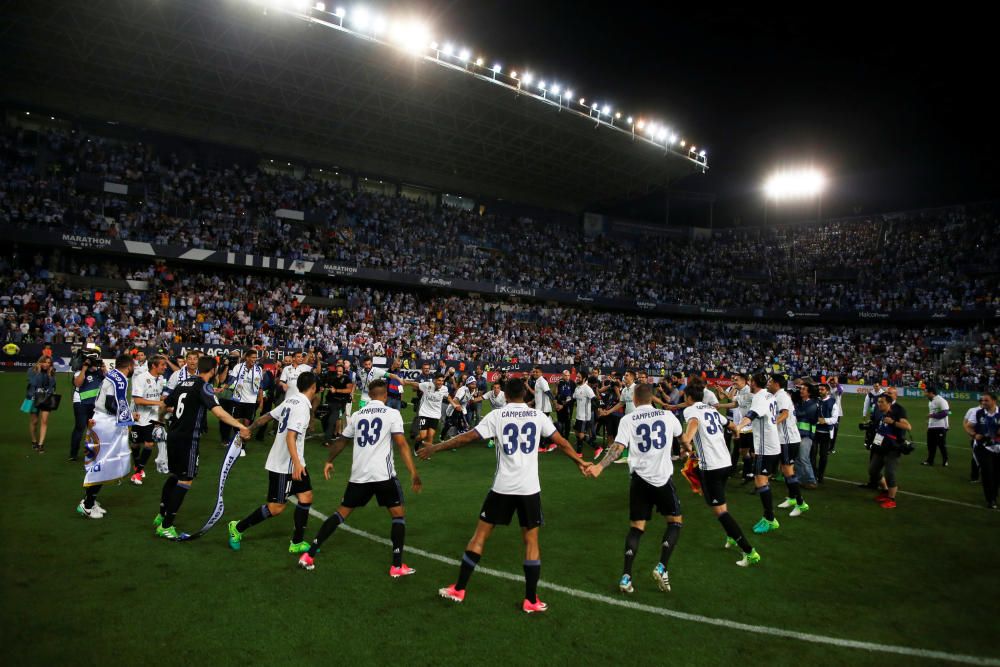 El Real Madrid celebra la Liga en Málaga