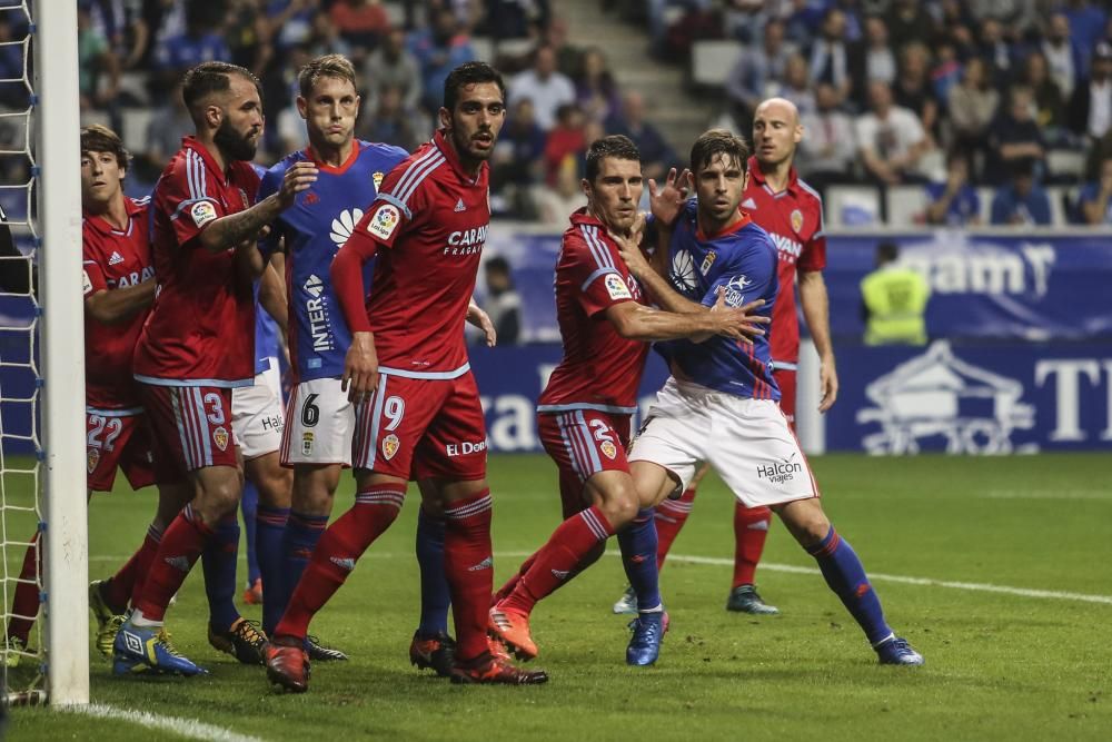 El partido entre el Oviedo y el Zaragoza, en imágenes