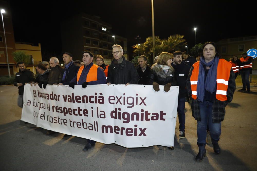 Protesta de citricultores en Castelló