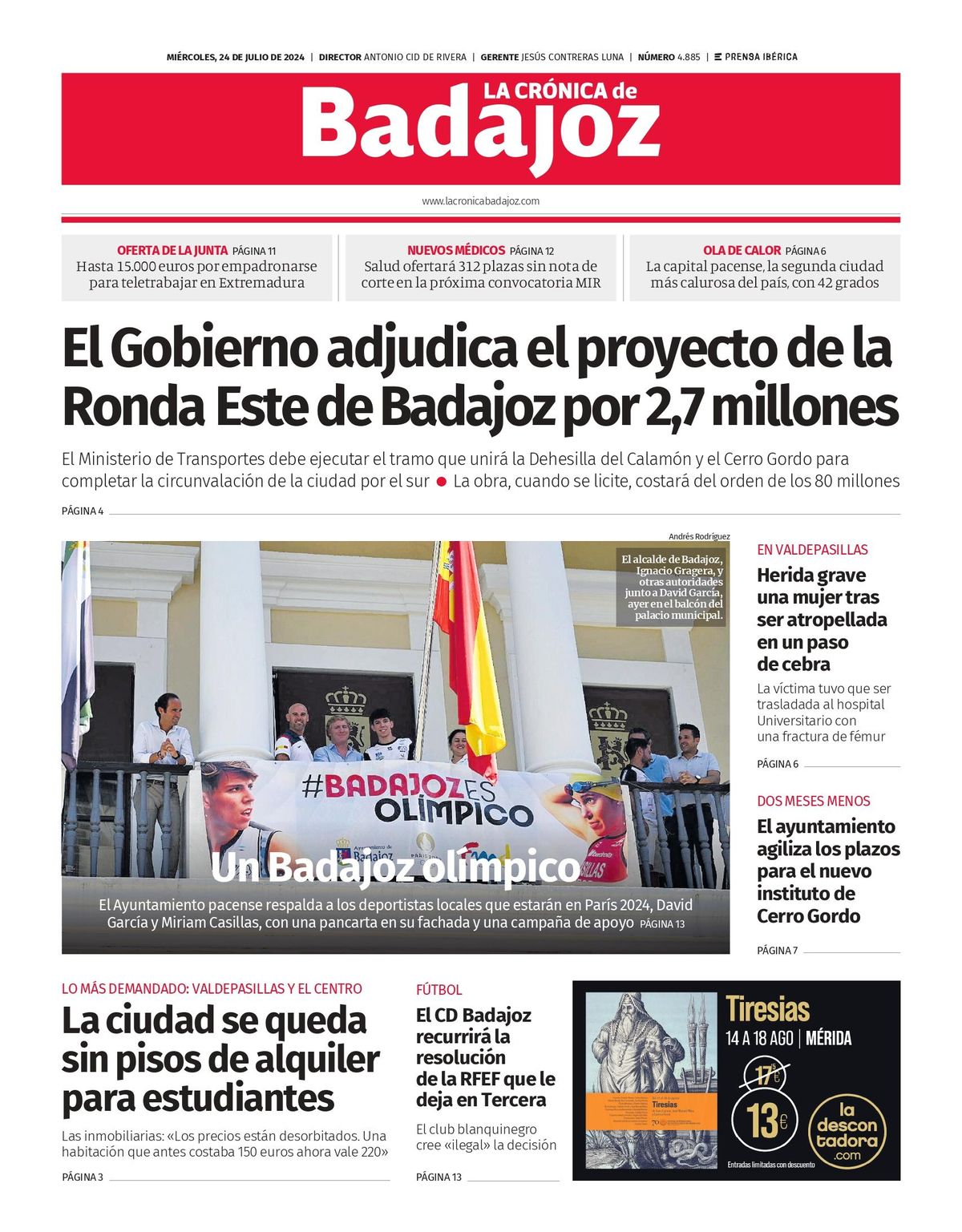 Portada de 24 de julio de 2024.