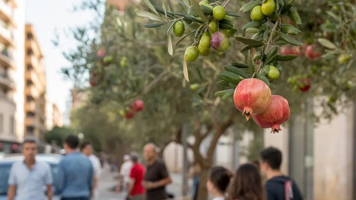 mallorcazeitung.news. verbreitet teilweise komplett falsche Inhalte: Am Baum wachsen Oliven und Granatäpfel zugleich.