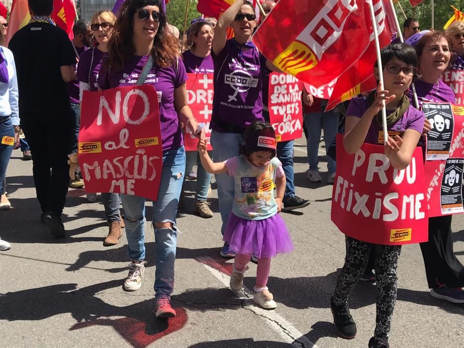 Manifestació del primer de maig a la ciutat de Girona