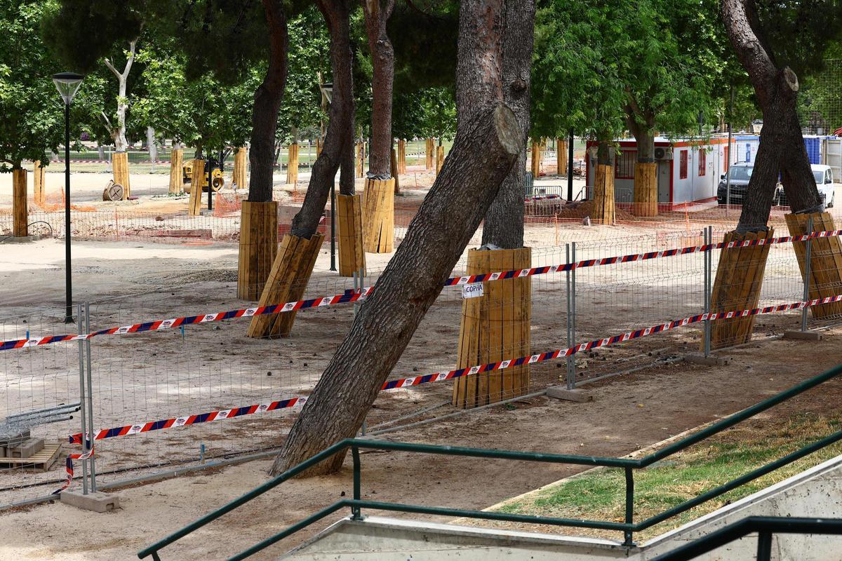 Obras en el parque Tío Jorge de Zaragoza.