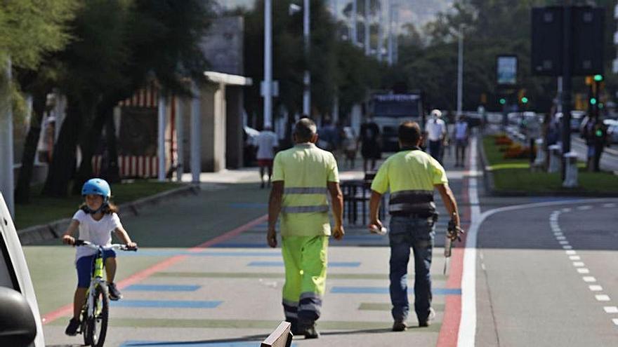 El nuevo espacio peatonal en el paseo del Muro.