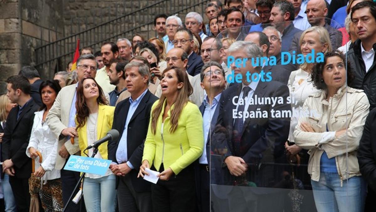 Alicia Sánchez Cámacho, durante el acto del PPC con motivo de la Diada.