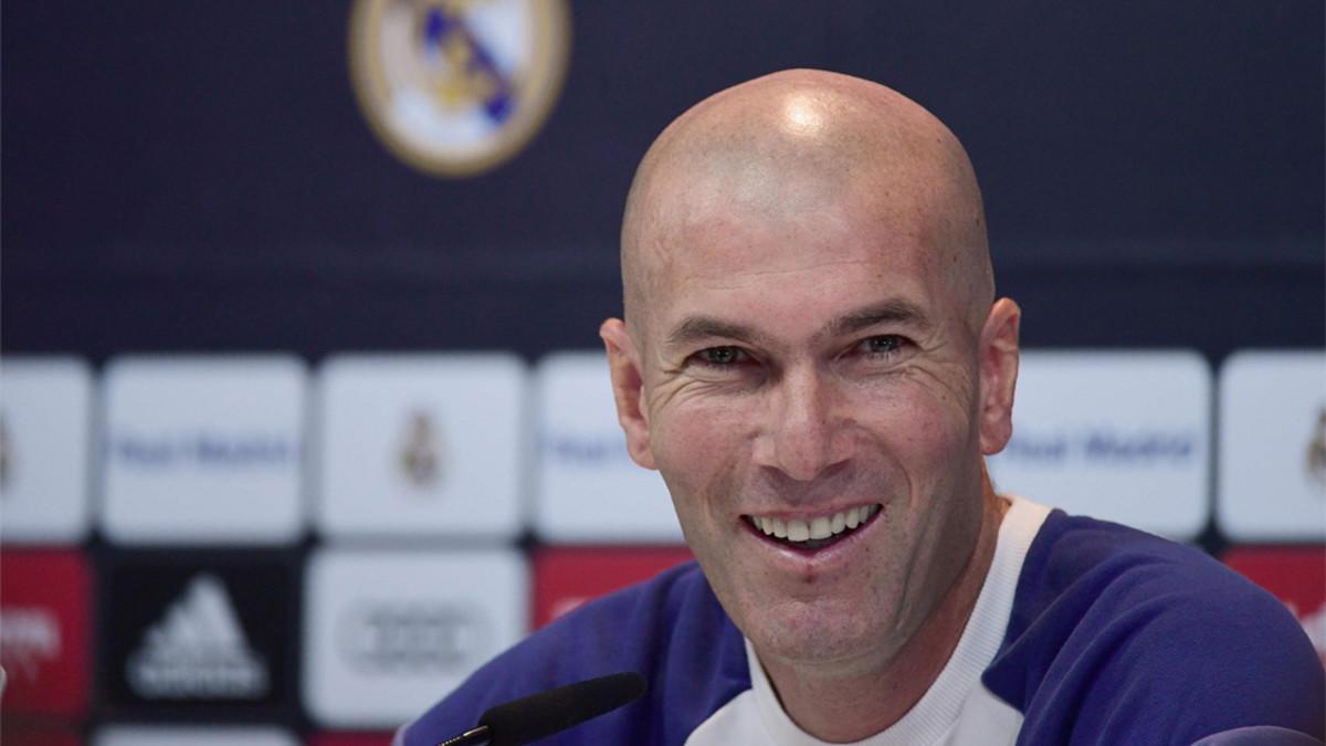Zinedine Zidane, entrenador del Real Madrid, en rueda de prensa