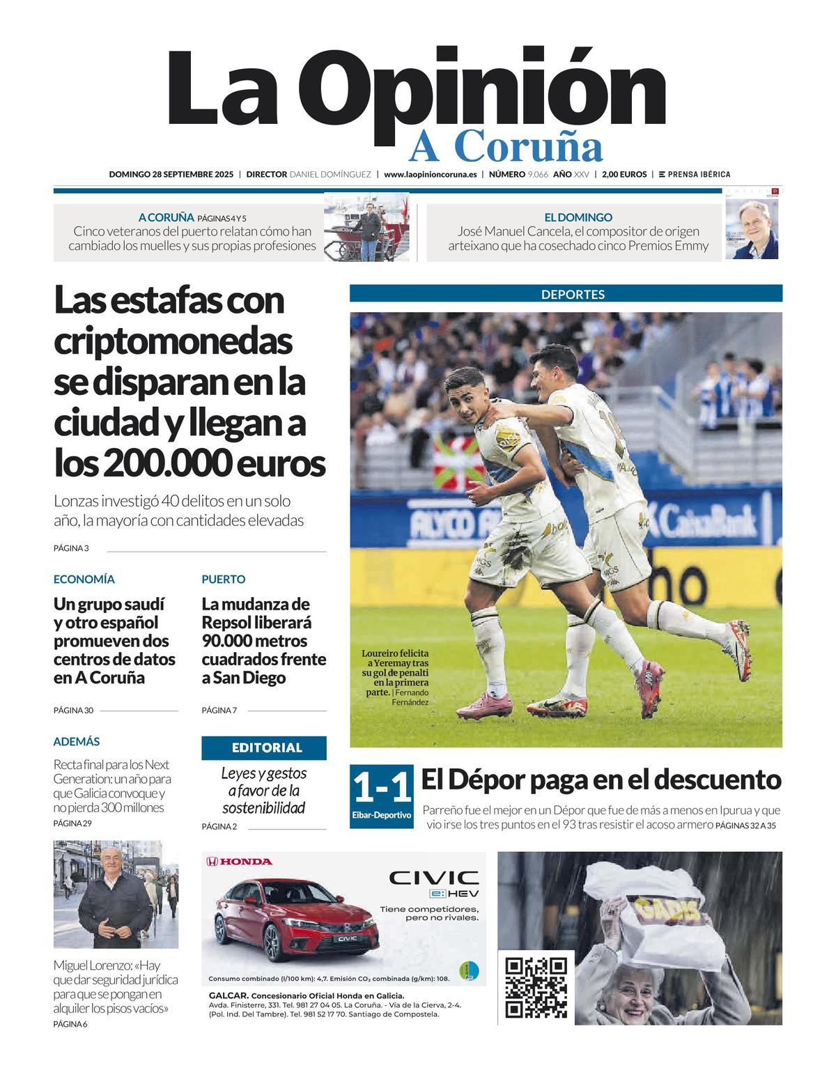 Jornada 7, 28 de septiembre: Eibar 1-1 Deportivo Jornada 7, 28 de septiembre: Eibar 1-1 Deportivo