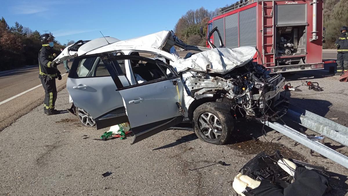 Accidente en la A-52, en Palacios de Sanabria.