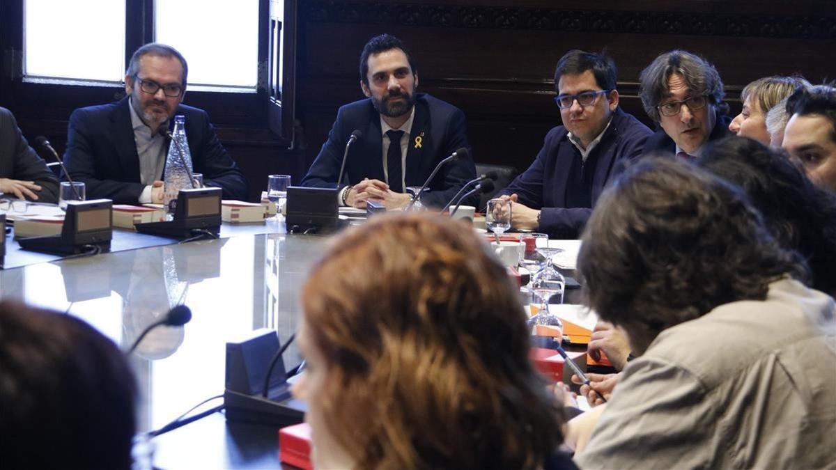 Reunión de la Mesa del Parlament y de la Junta de Portaveus.