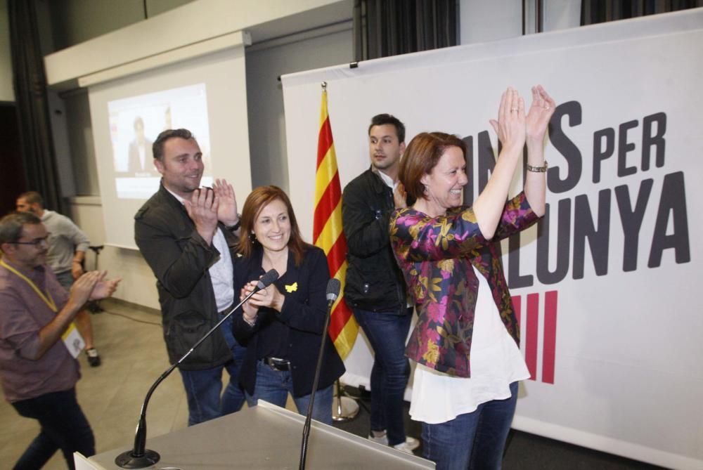 Marta Madrenas celebra la victòria a les eleccions municipals a Girona