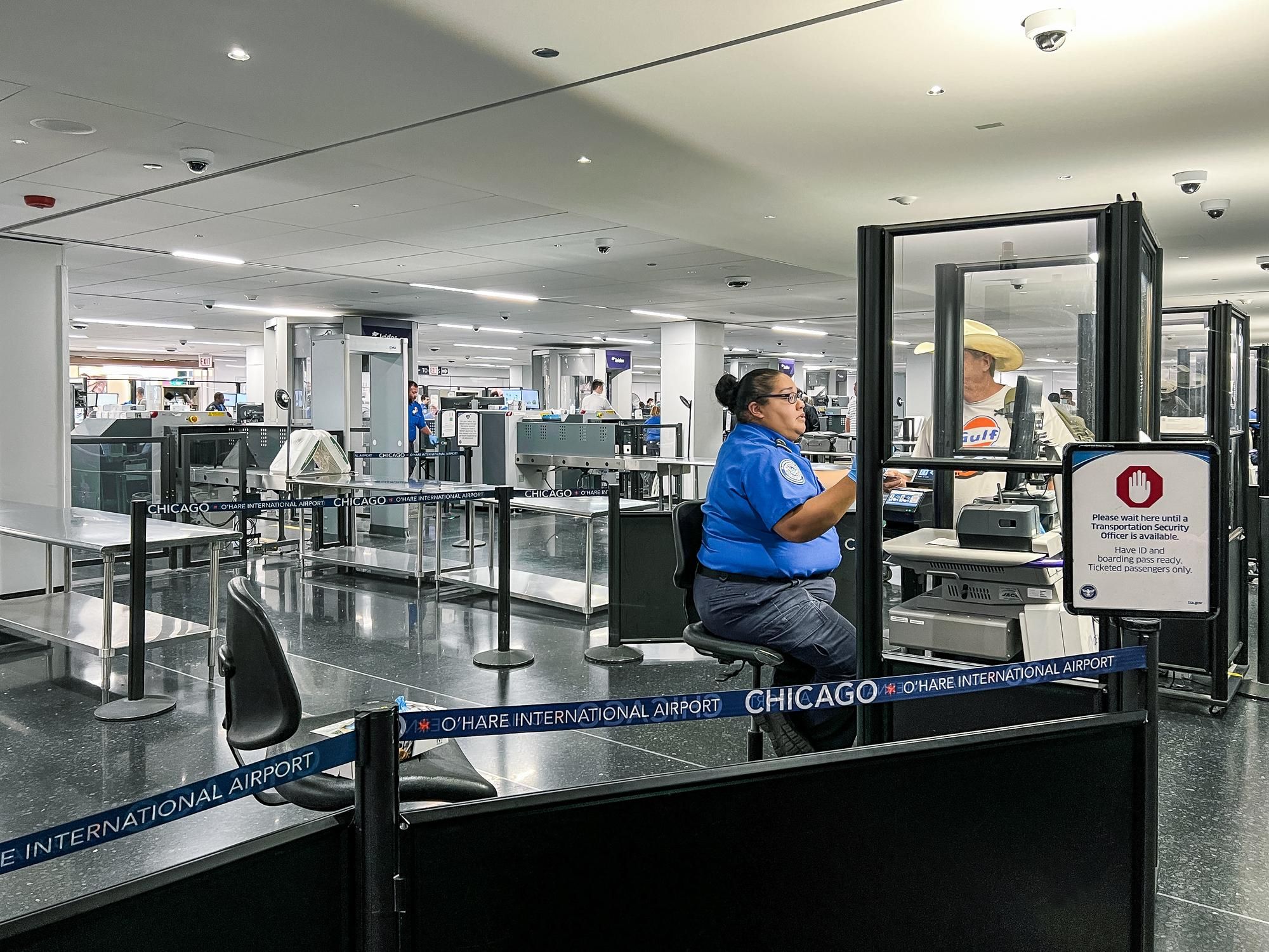 Control de seguridad en un aeropuerto de Estados Unidos.