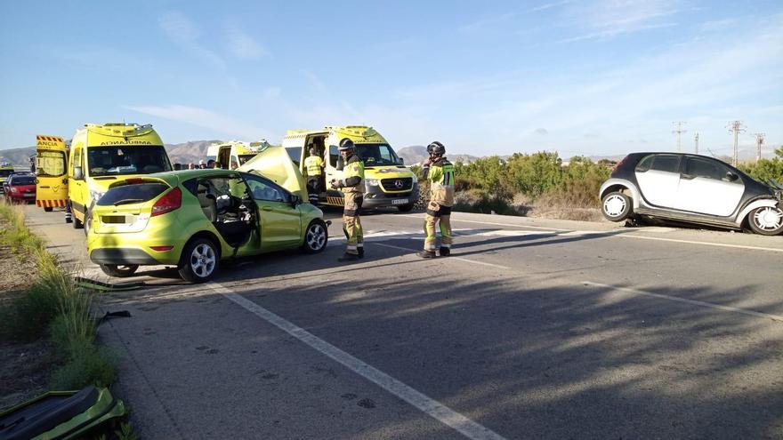 Ocho heridos en dos accidentes de tráfico en Mazarrón y Murcia