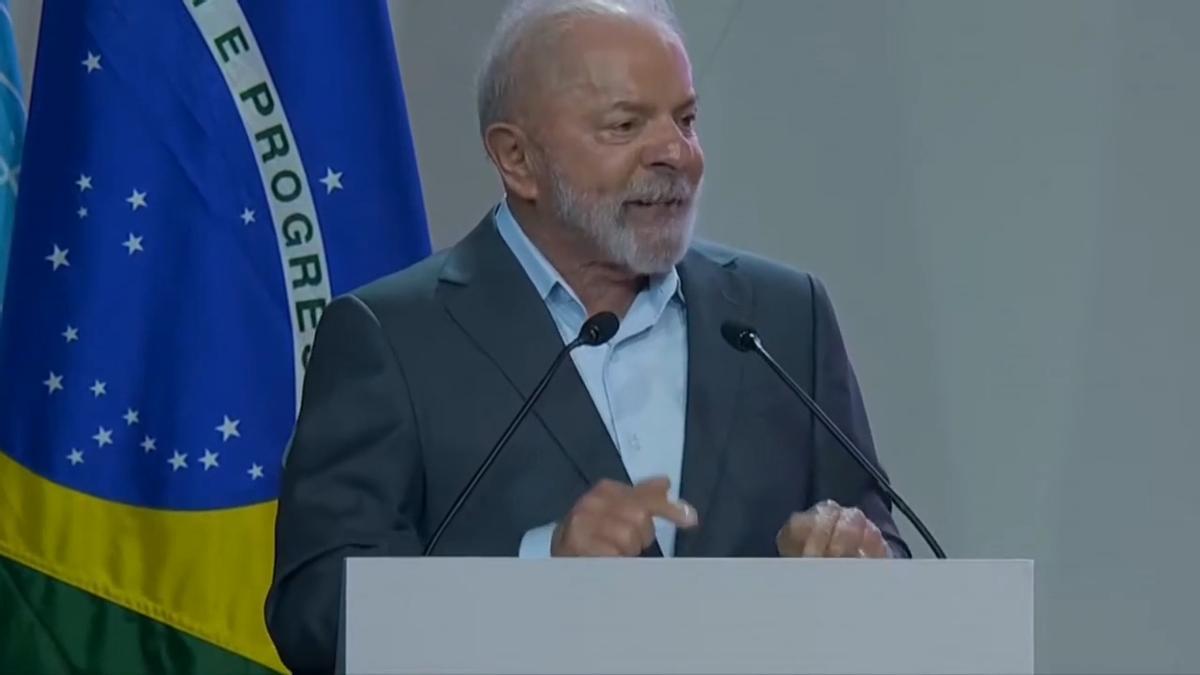 El presidente brasileño Luiz Inacio Lula da Silva durante su intervención de bienvenida al COP30 en Brasil