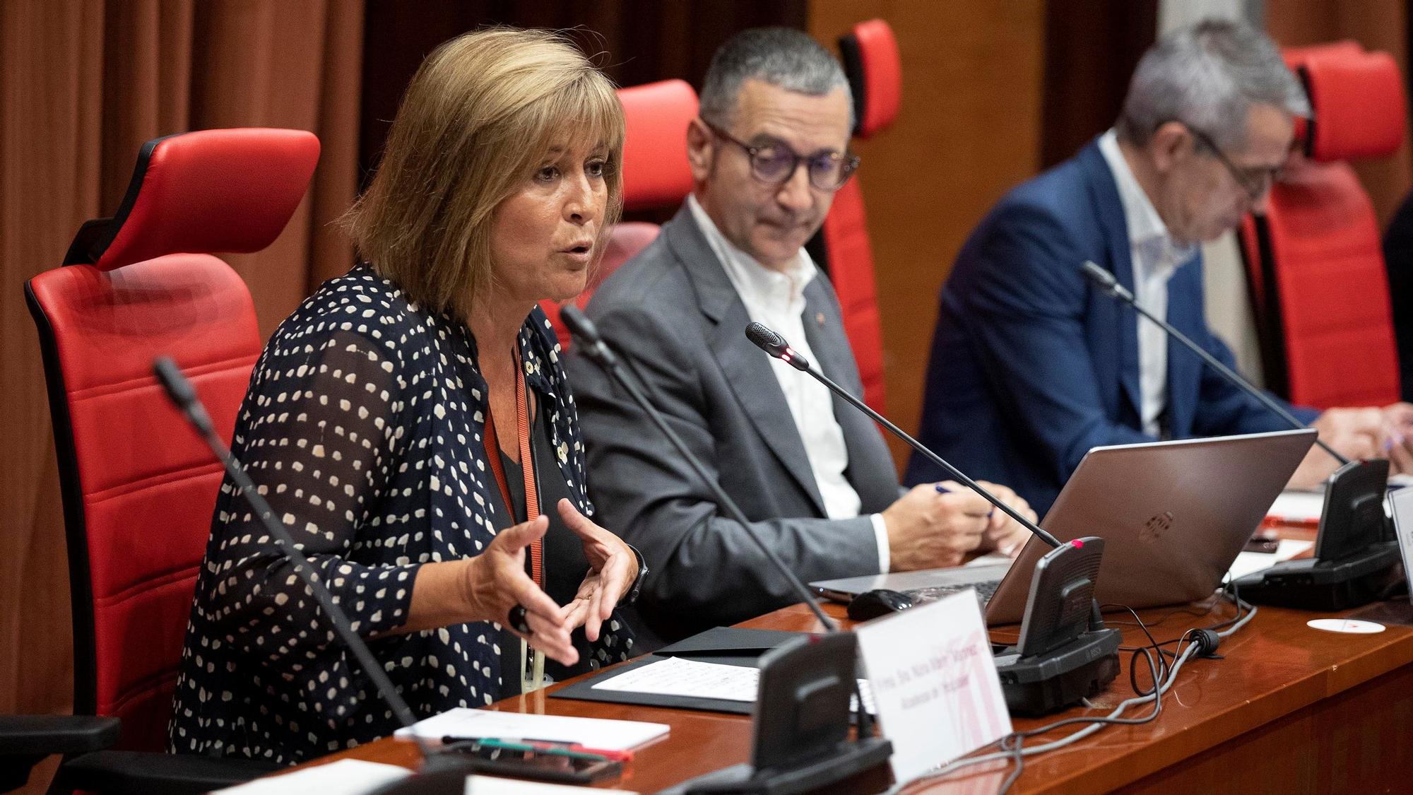 BARCELONA 28/07/2022 La alcaldesa de l’Hospitalet Nuria Marín comparece en la Comisión de Asuntos Institucionales del Parlament por los casos de corrupción en el ayuntamiento de l’Hospitalet FOTO de FERRAN NADEU