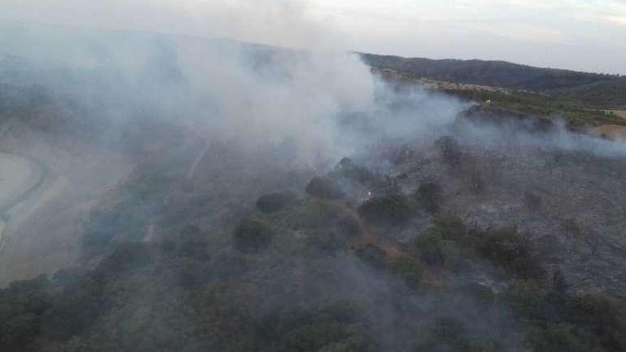 Vista aérea de la superficie afectada en Muga de Alba.