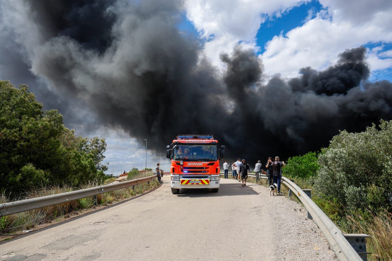 El incendio de la empresa de reciclaje de Silla, en imágenes