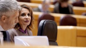 María Jesús Montero durante la sesión de control al Gobierno en el Senado.