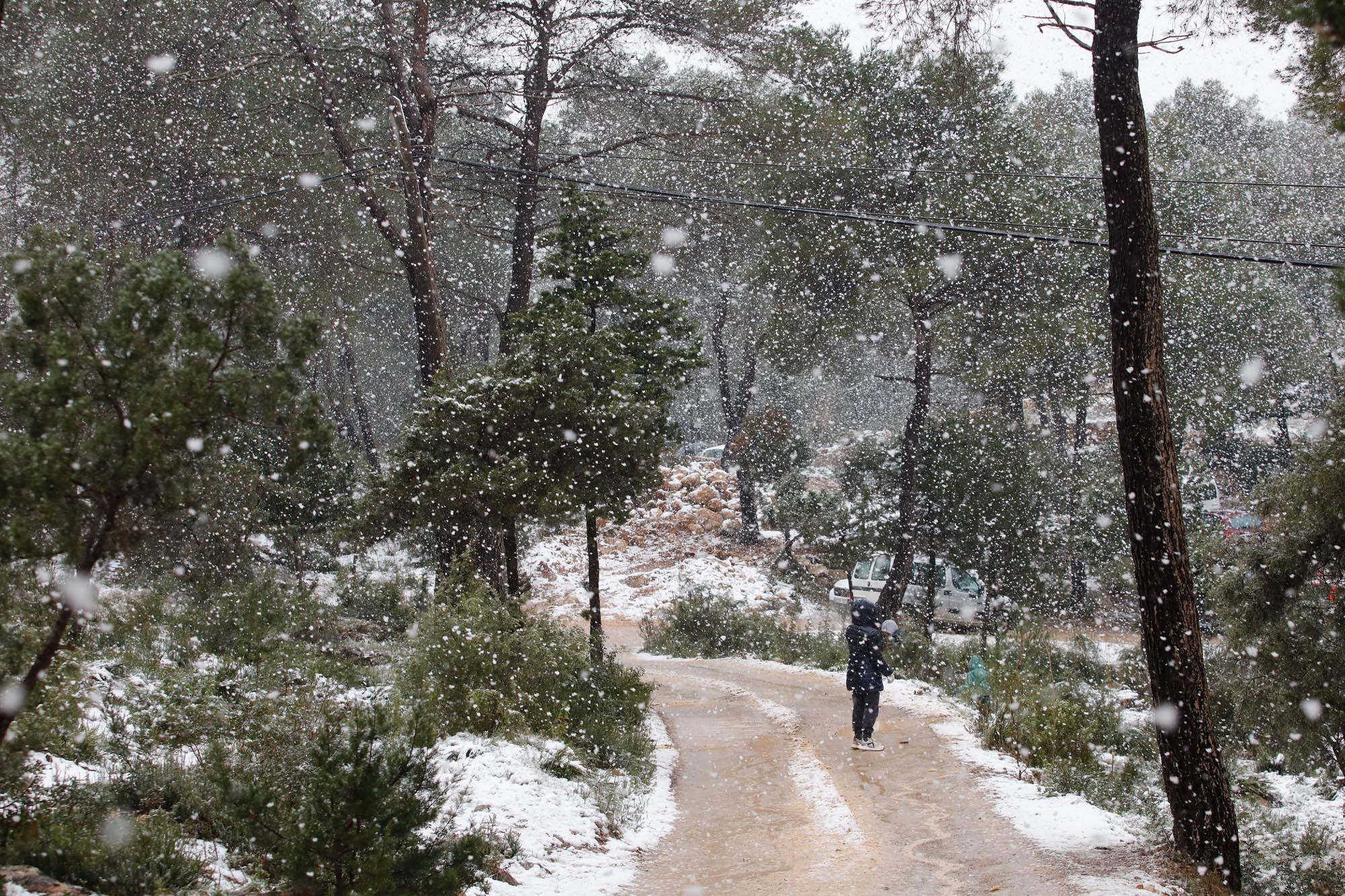 Galería de imágenes de la nieve por la borrasca Juliette en Ibiza