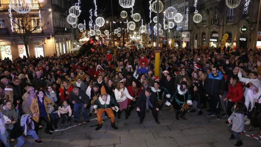 Vigo le pone ritmo a su Navidad 2019 con su tradicional flashmob