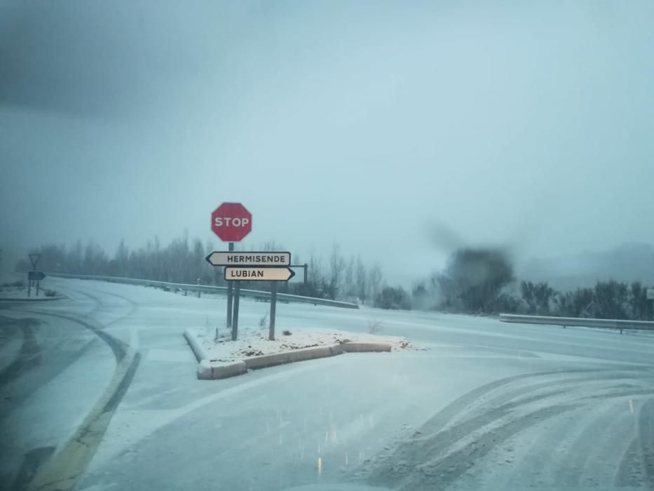 Efectos del temporal de nieve en la comarca de San