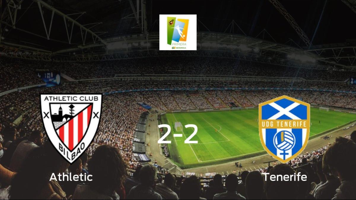 El Athletic Club Femenino y el Granadilla Tenerife finalizan su encuentro liguero con un empate (2-2)